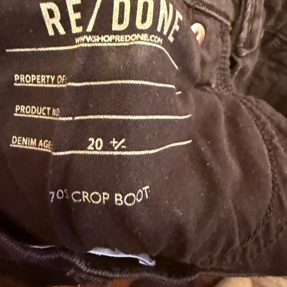 Re/Done Women's 70’s Boot Cut Jeans Colir Noir Sz 28 - Picture 8 of 13